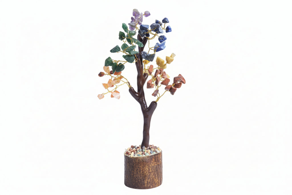 Handcrafted Seven-Chakra Natural Gemstone Crystal Tree