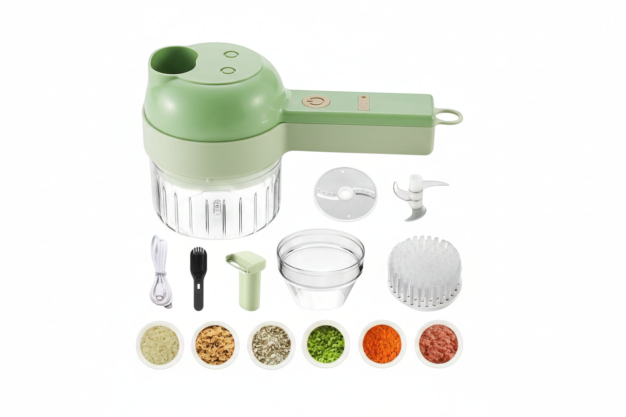 4-in-1 Portable Electric Vegetable Cutter Set