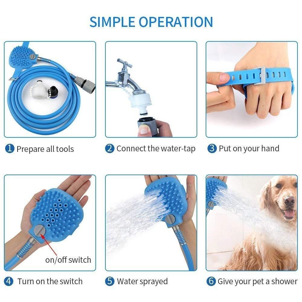 Pet Bathing Tool – Silicone Cleaning, Washing &amp; Massager Scrubber Brush for Dogs