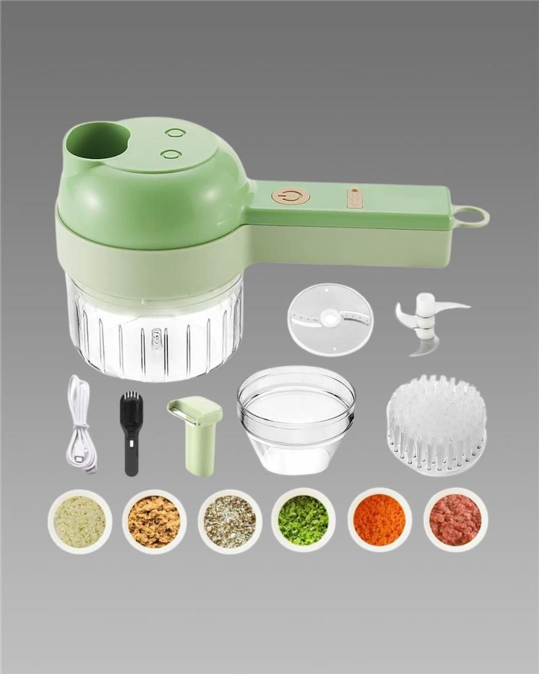 4-in-1 Portable Electric Vegetable Cutter Set
